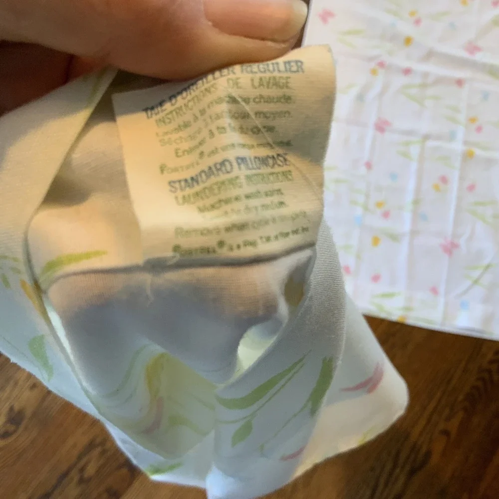 3 Vintage Danville‎ Pillowcases Blue Green Pink Floral Butterfly Standard Size